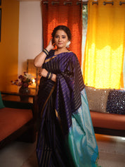 Navy Blue Soft Silk Saree - SRNBSSS460