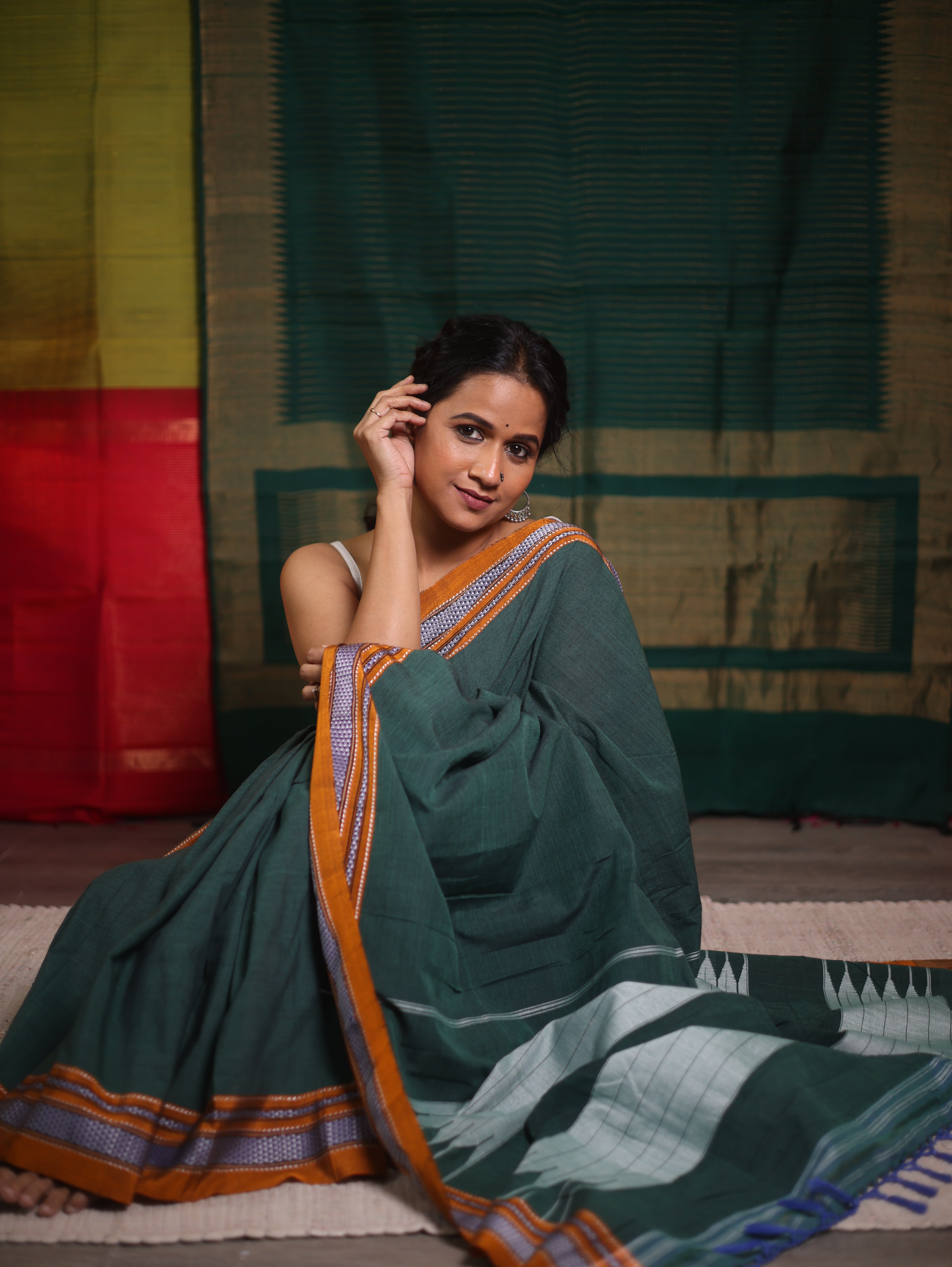 Green Cotton Ilkal Saree  - SRGCIS664