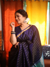 Navy Blue Soft Silk Saree - SRNBSSS460
