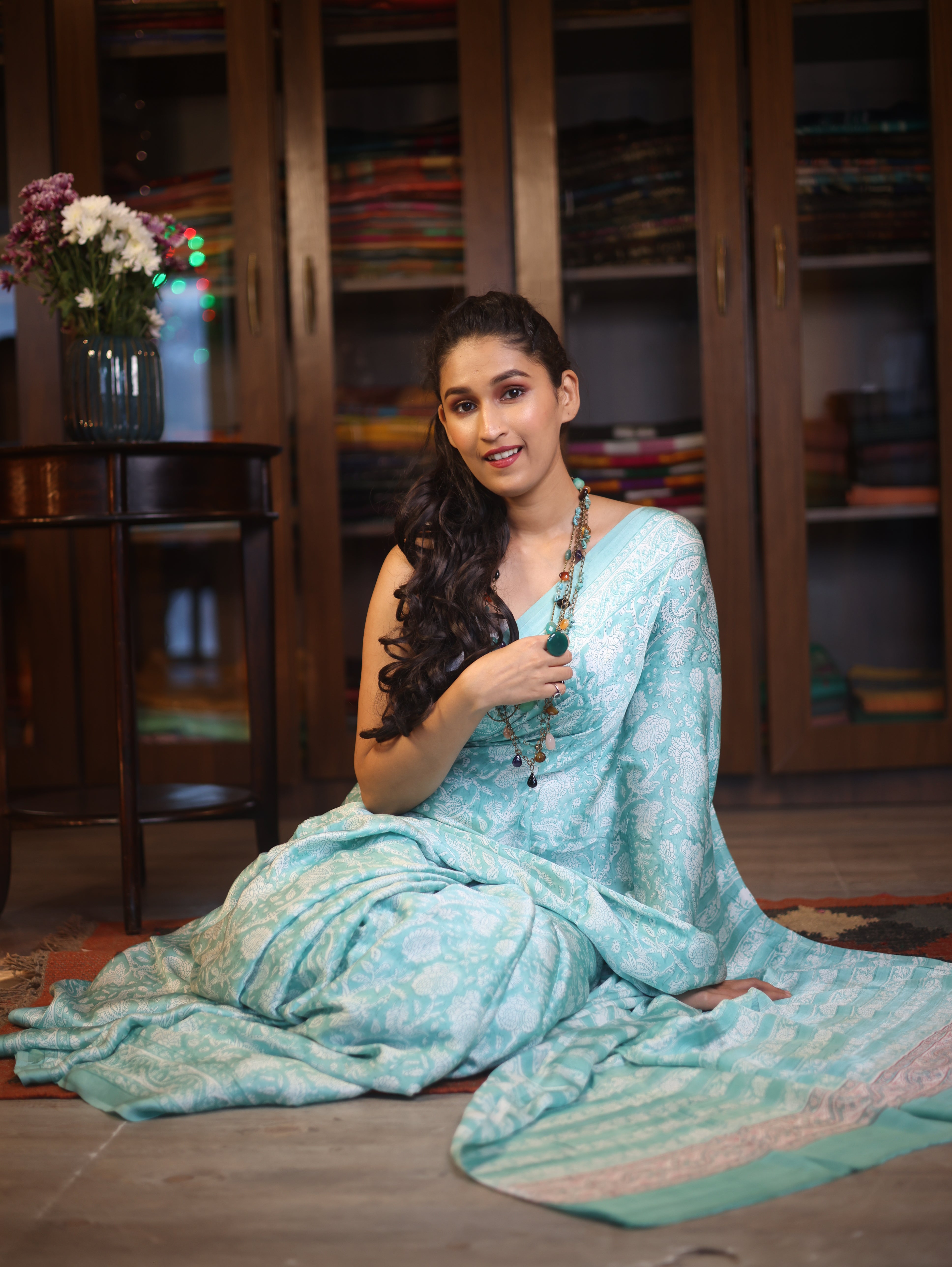 Aqua HBP Modal Silk Saree - SRAMSS380