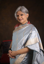 Light Blue Banarasi Silk Saree - SRLBBSS821