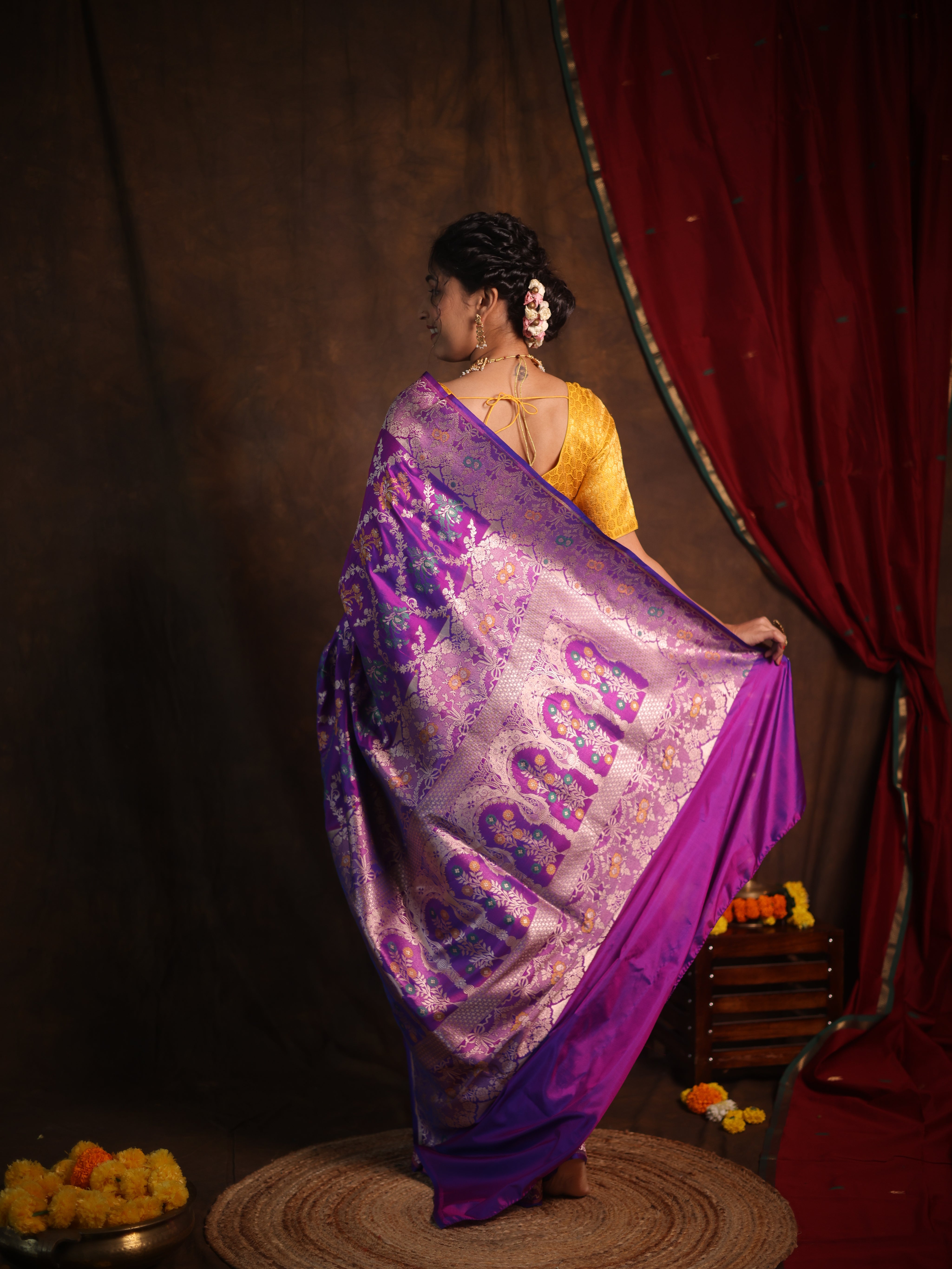 Two Tone Purple Banarasi Silk Saree - Saavari - SSTTPBSS68