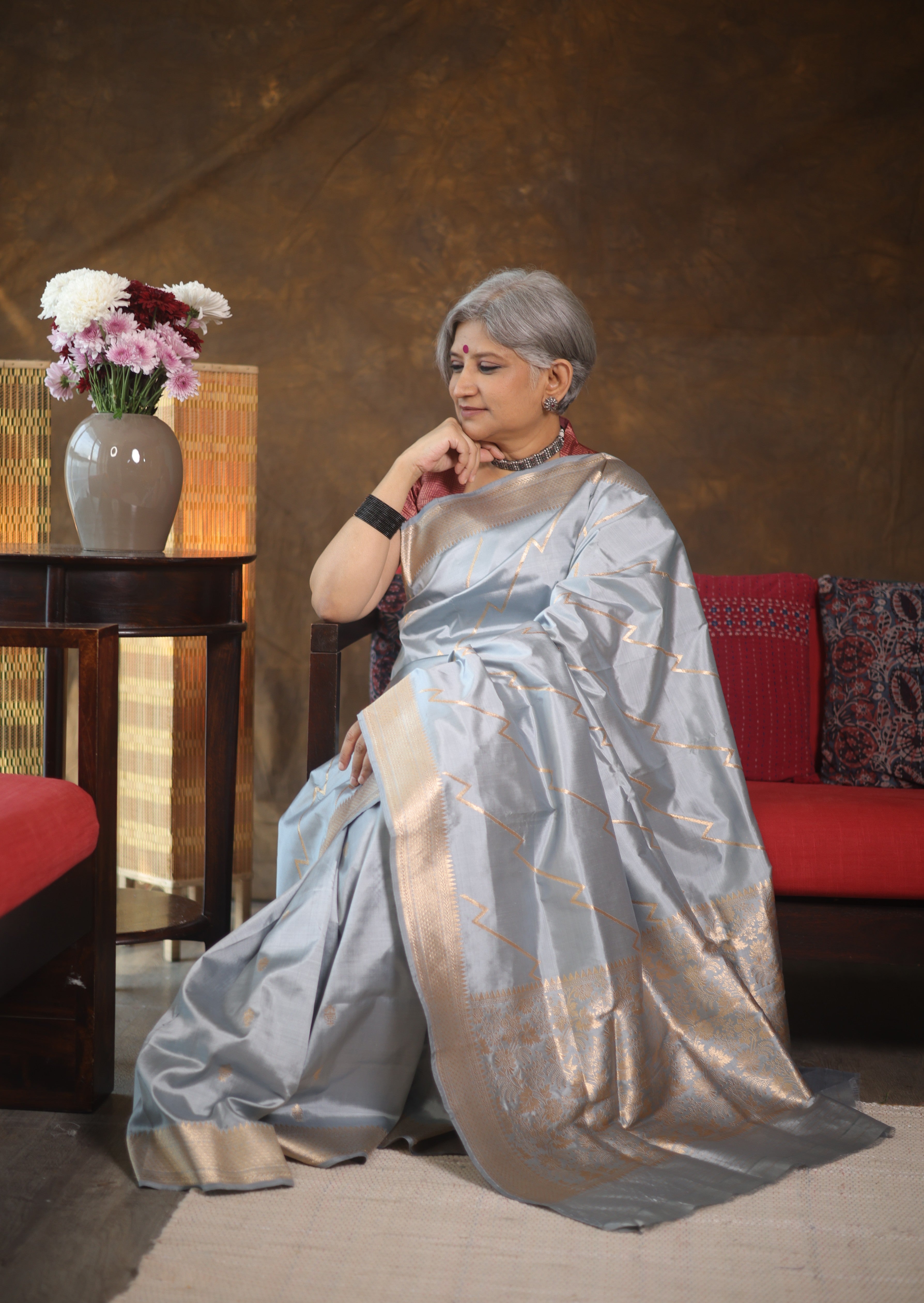 Light Blue Banarasi Silk Saree - SRLBBSS821