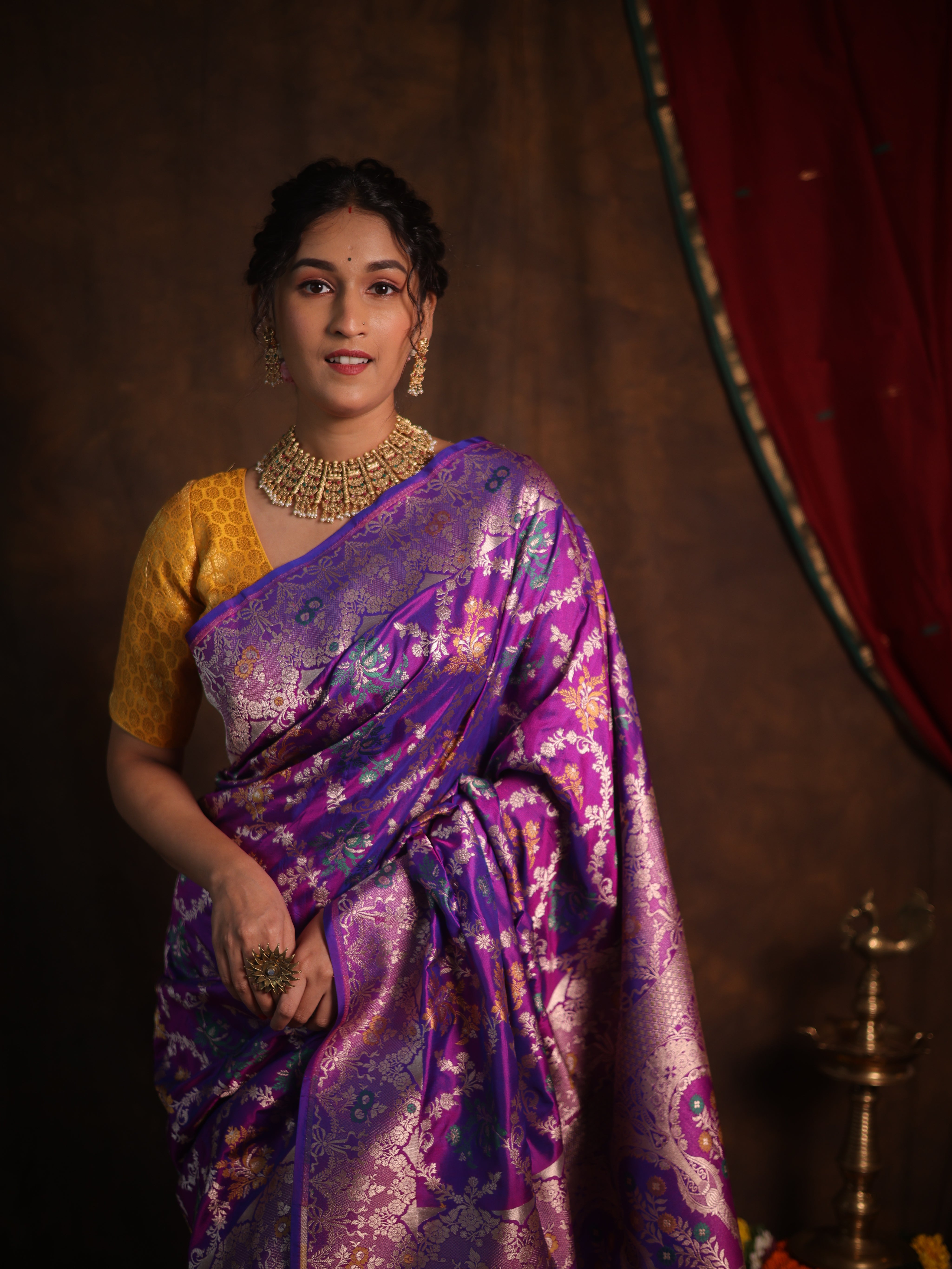 Two Tone Purple Banarasi Silk Saree - Saavari - SSTTPBSS68