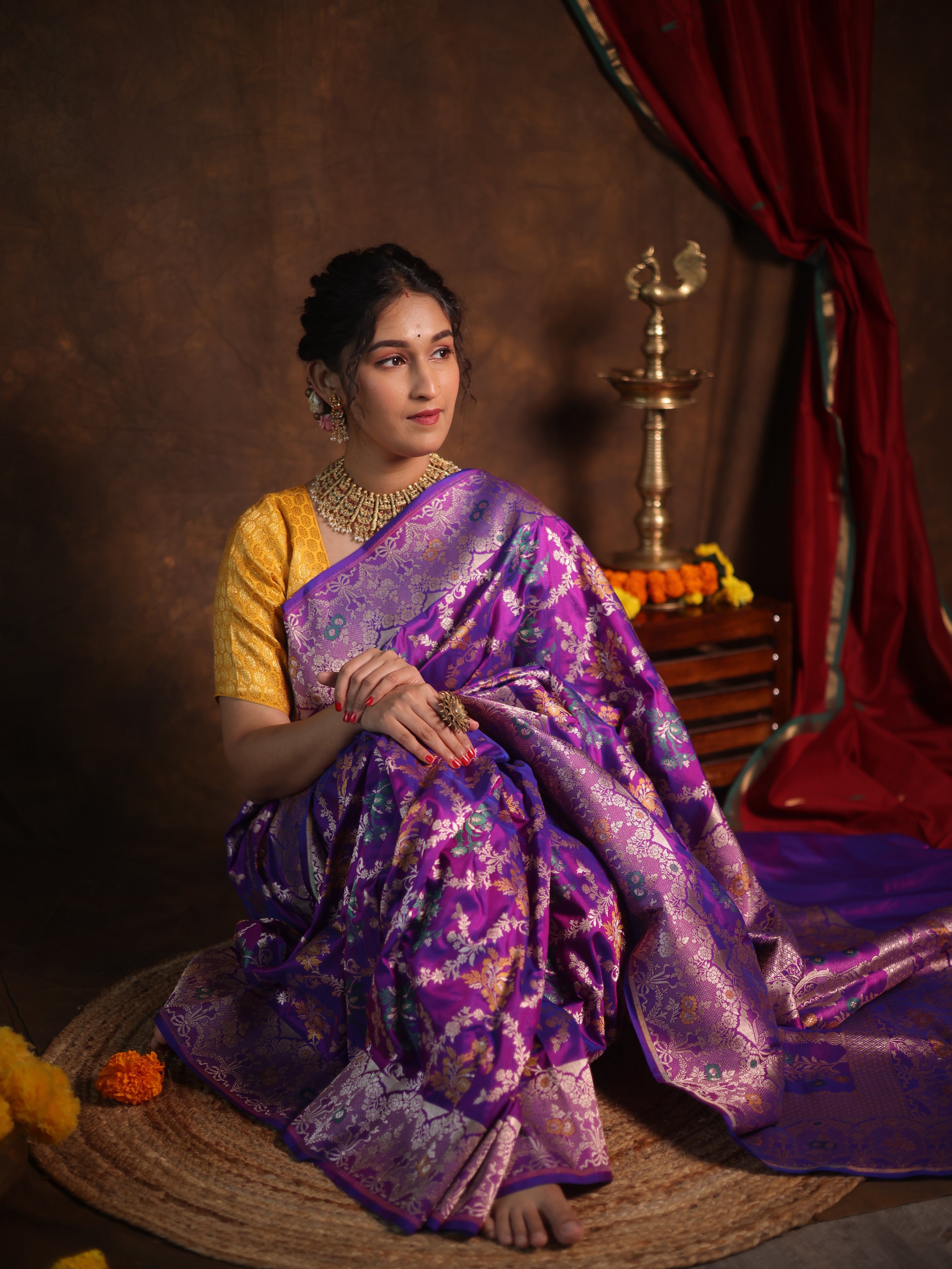 Two Tone Purple Banarasi Silk Saree - Saavari - SSTTPBSS68