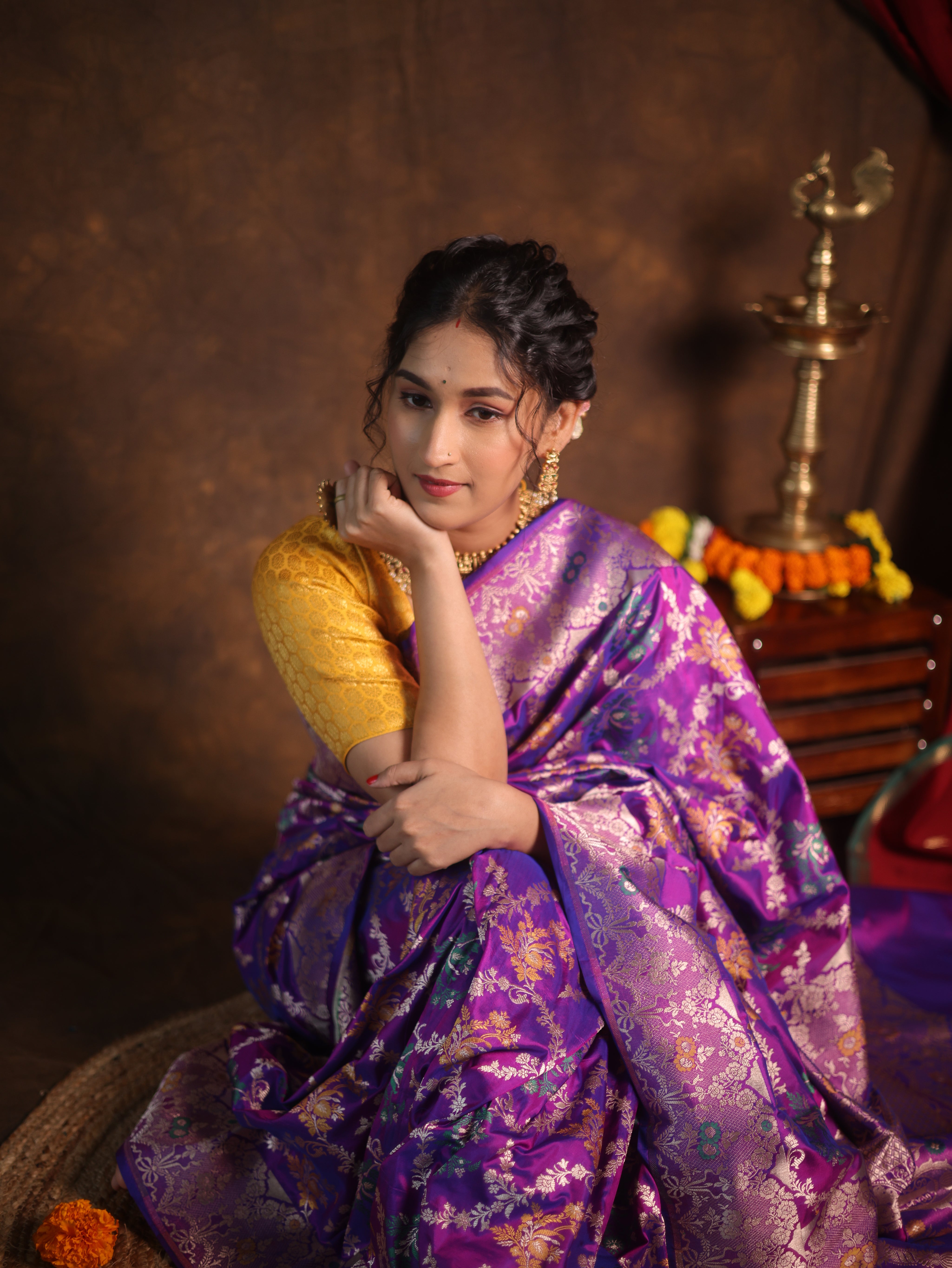 Two Tone Purple Banarasi Silk Saree - Saavari - SSTTPBSS68