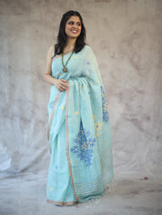 Light Green Linen Jamdani Saree -SRLGLJS21EX