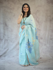 Light Green Linen Jamdani Saree -SRLGLJS21EX