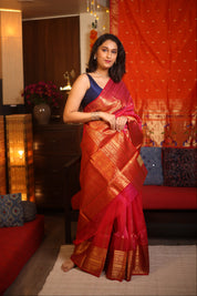 Rose Pink Chanderi Silk Saree - SRRPCSS216