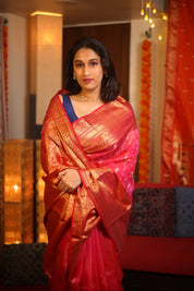 Rose Pink Chanderi Silk Saree - SRRPCSS216