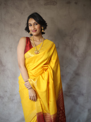 Mustard Yellow Soft Silk Saree - SRYSSS216