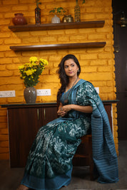 Rolex Green Pochampalli Cotton Ikat Saree - SRRGPCIS573