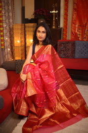 Rose Pink Chanderi Silk Saree - SRRPCSS216