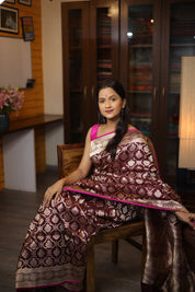 Brown Banarasi Silk Saree - SRBBSS238