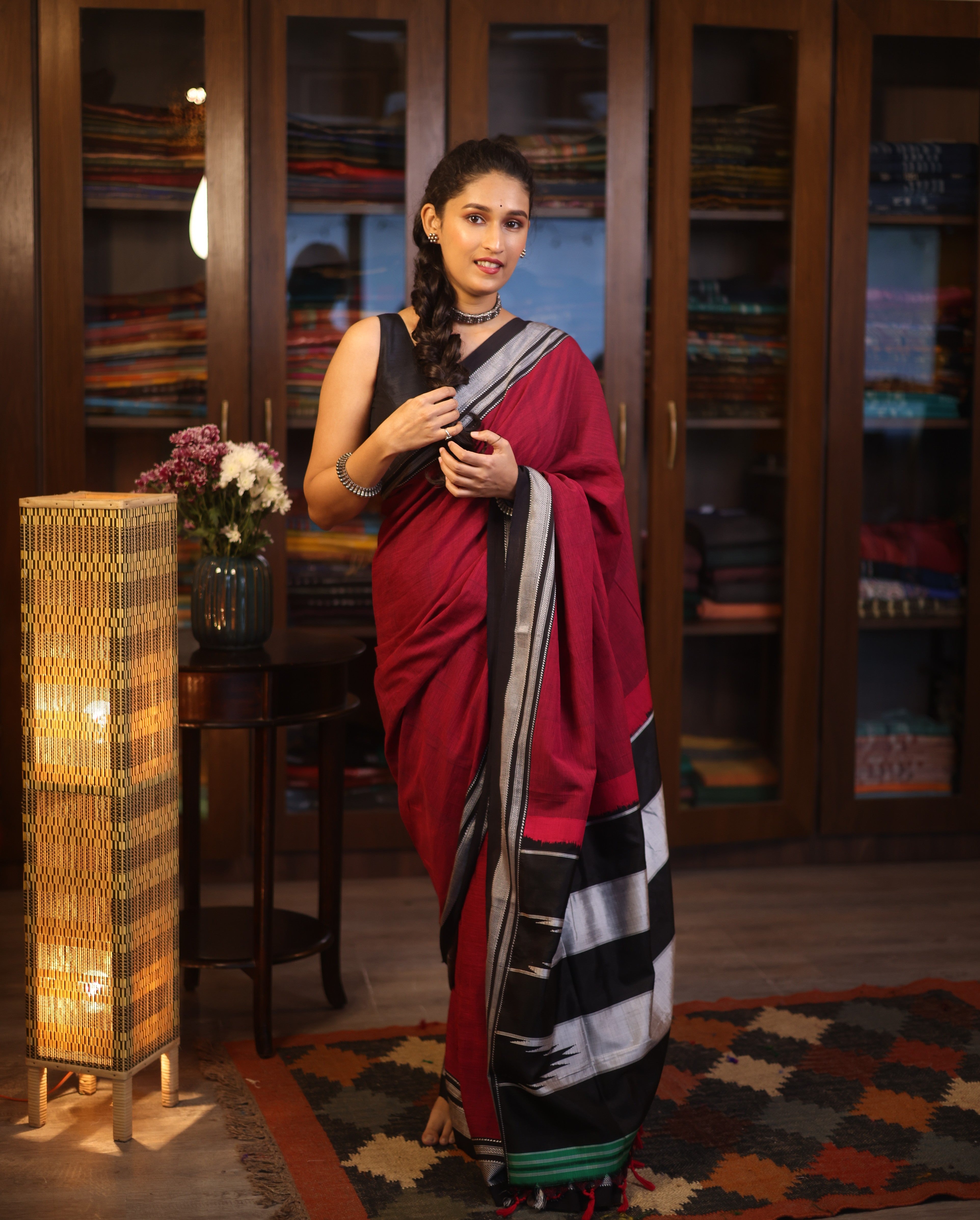 Pink Cotton Ilkal Saree - SRPCIS570