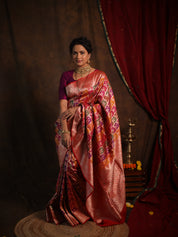 Multicolor Banarasi Silk Saree - Saavari - SSMBSS53