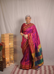 Rich Purple Silk Ilkal (Reversible) Saree  - SRRPSIRS180