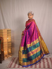 Rich Purple Silk Ilkal (Reversible) Saree  - SRRPSIRS180
