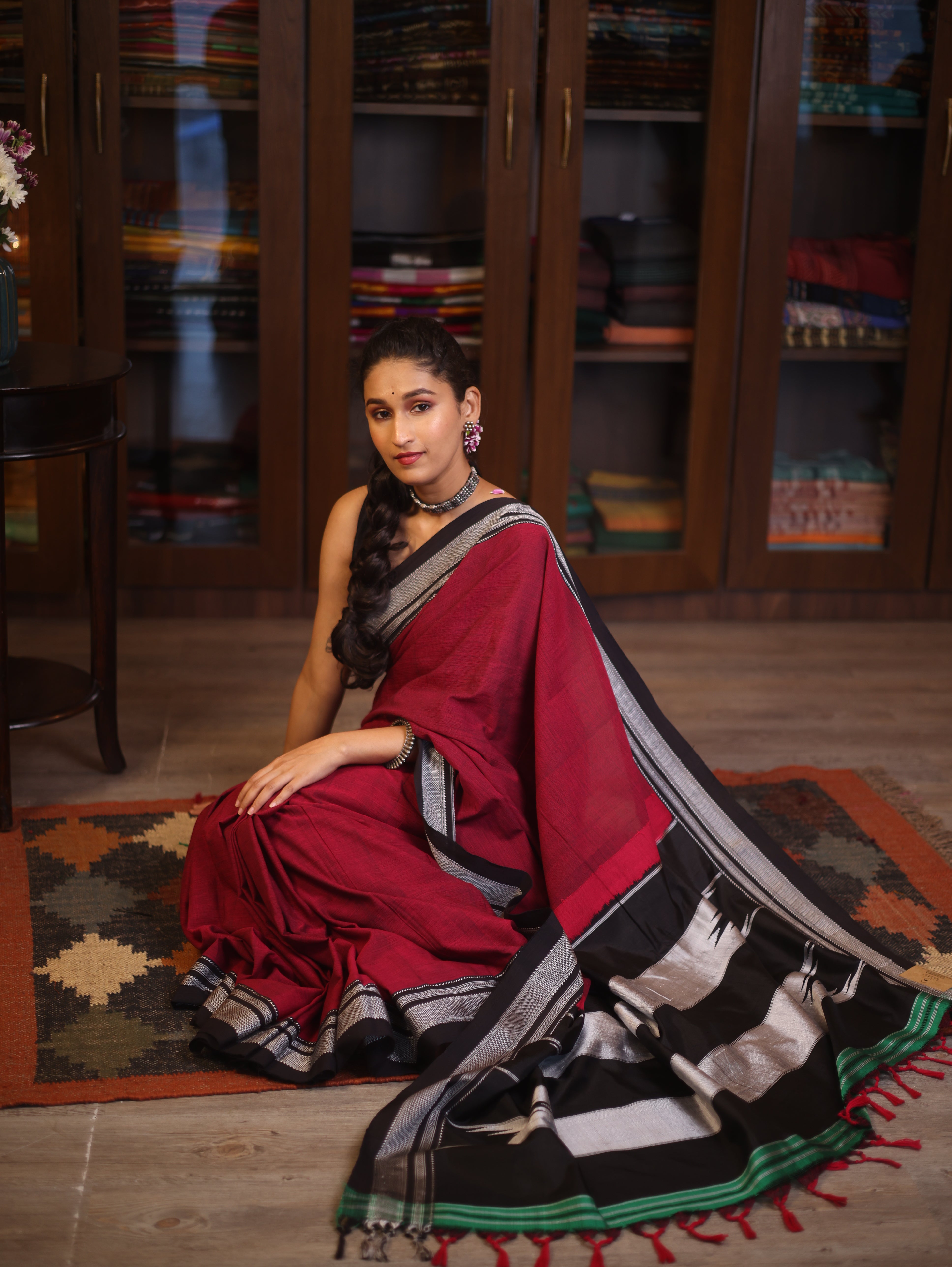 Pink Cotton Ilkal Saree - SRPCIS570