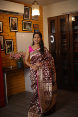 Brown Banarasi Silk Saree - SRBBSS238