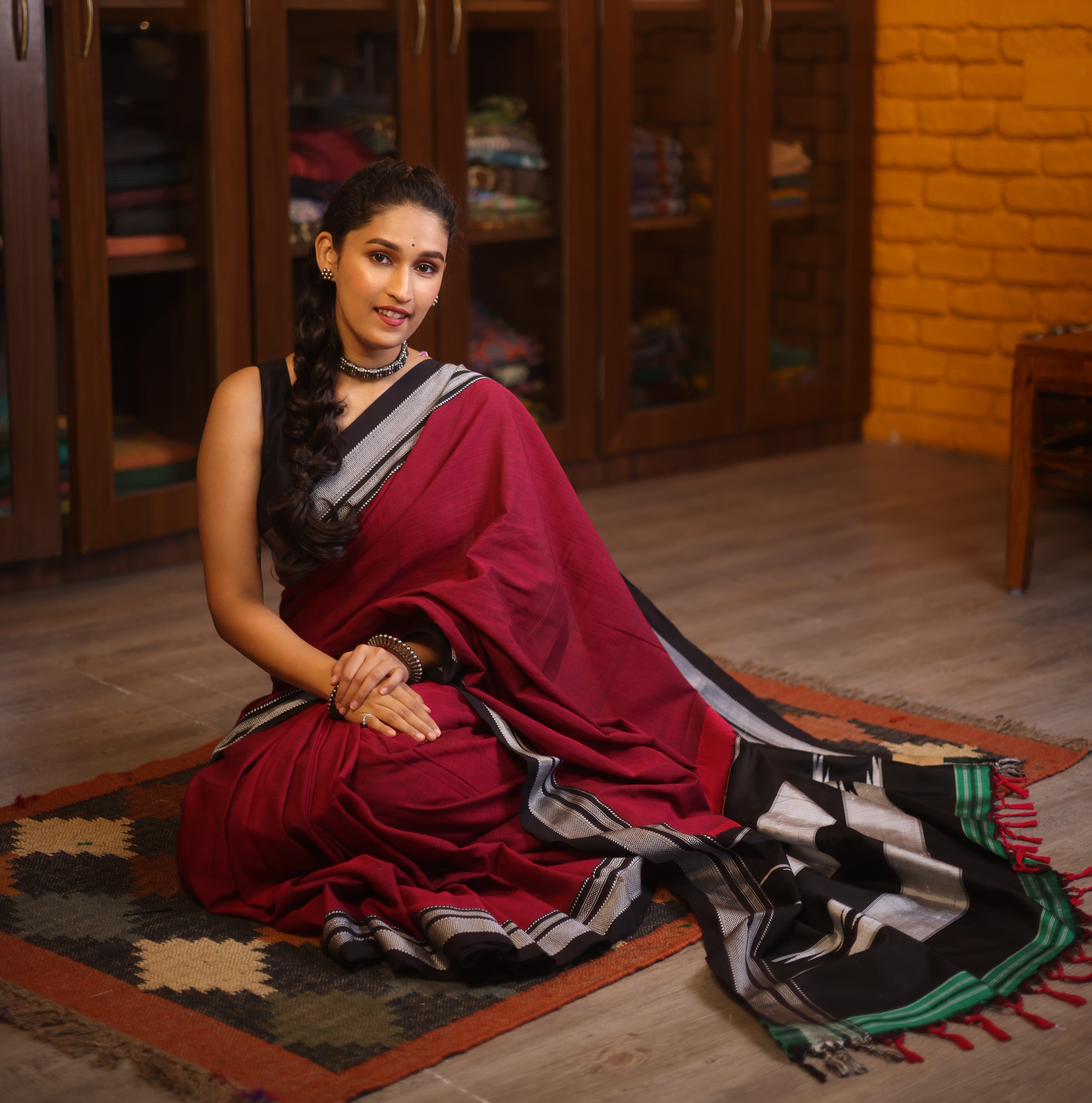 Pink Cotton Ilkal Saree - SRPCIS570
