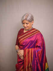 Rich Purple Silk Ilkal (Reversible) Saree  - SRRPSIRS180