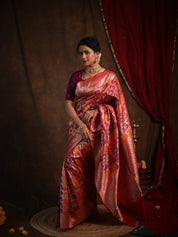 Multicolor Banarasi Silk Saree - Saavari - SSMBSS53