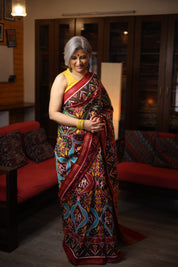 Brown Rajkot Patola Silk Saree-SRBRPSS121