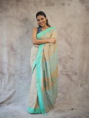 Pastel Brown Cotton Star Jamdani Saree - SRPBSCJS140