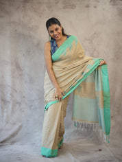 Pastel Brown Cotton Star Jamdani Saree - SRPBSCJS140