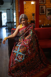 Brown Rajkot Patola Silk Saree-SRBRPSS121