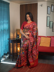 Maroon-Yellow Rajkot Patola Silk Saree - SRMYRPSS541