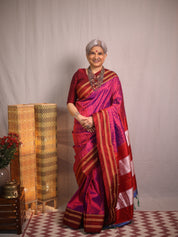 Rich Purple Silk Ilkal (Reversible) Saree  - SRRPSIRS180