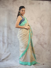 Pastel Brown Cotton Star Jamdani Saree - SRPBSCJS140