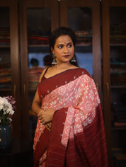 Red Pochampalli Cotton Ikat Saree - SRRPCIS449