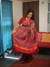 Maroon-Yellow Rajkot Patola Silk Saree - SRMYRPSS541