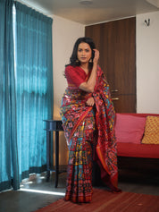 Maroon-Yellow Rajkot Patola Silk Saree - SRMYRPSS541