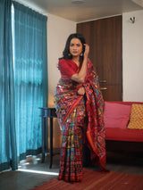 Maroon-Yellow Rajkot Patola Silk Saree - SRMYRPSS541
