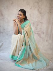 Pastel Brown Cotton Star Jamdani Saree - SRPBSCJS140