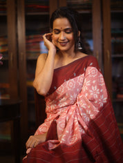 Red Pochampalli Cotton Ikat Saree - SRRPCIS449