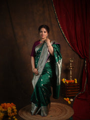 Green Banarasi Silk Saree - SRGBSS901