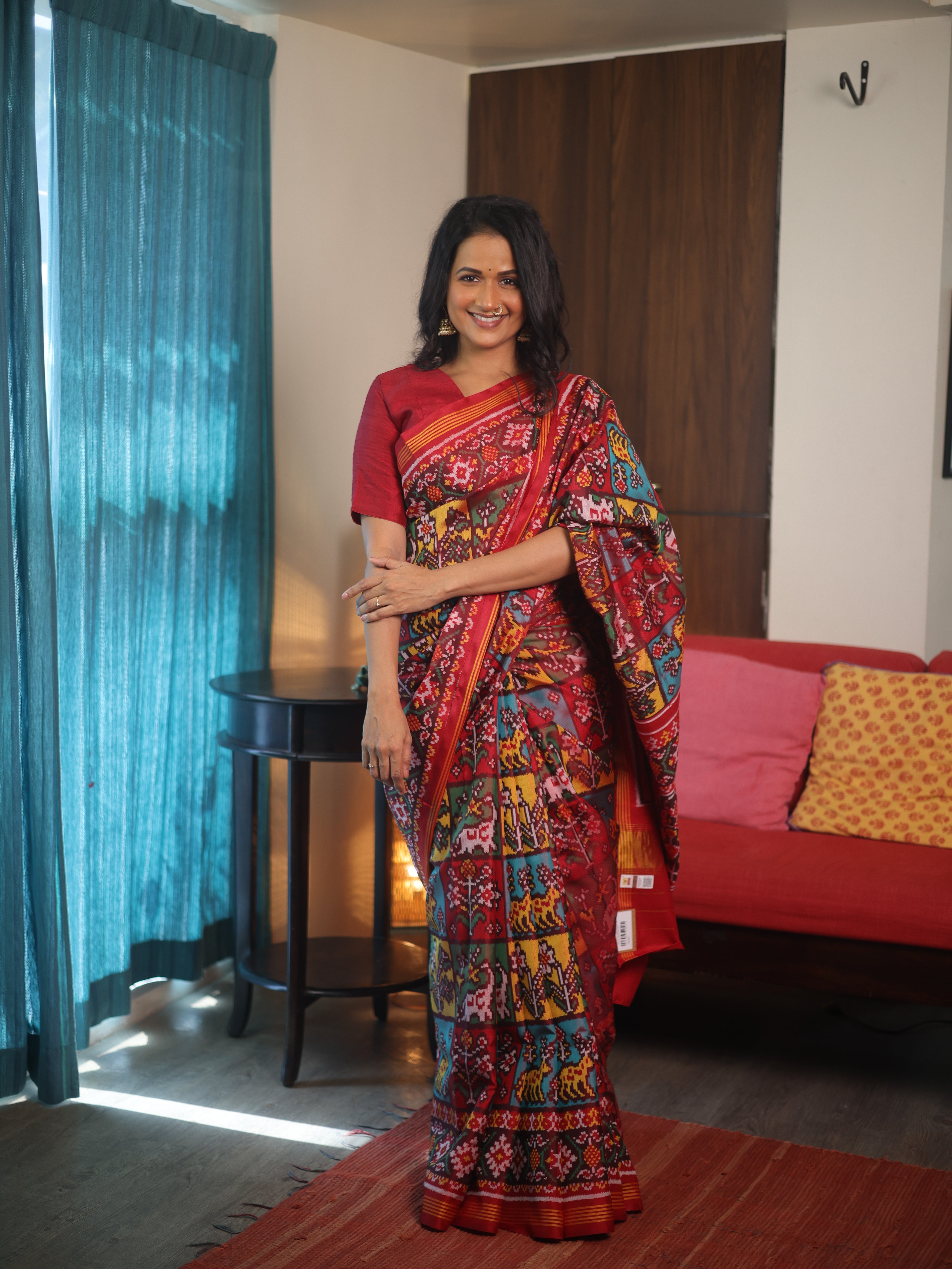 Maroon-Yellow Rajkot Patola Silk Saree - SRMYRPSS541
