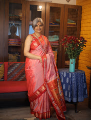 Pastel Red Silk Paithani Saree-SRPRSPS554