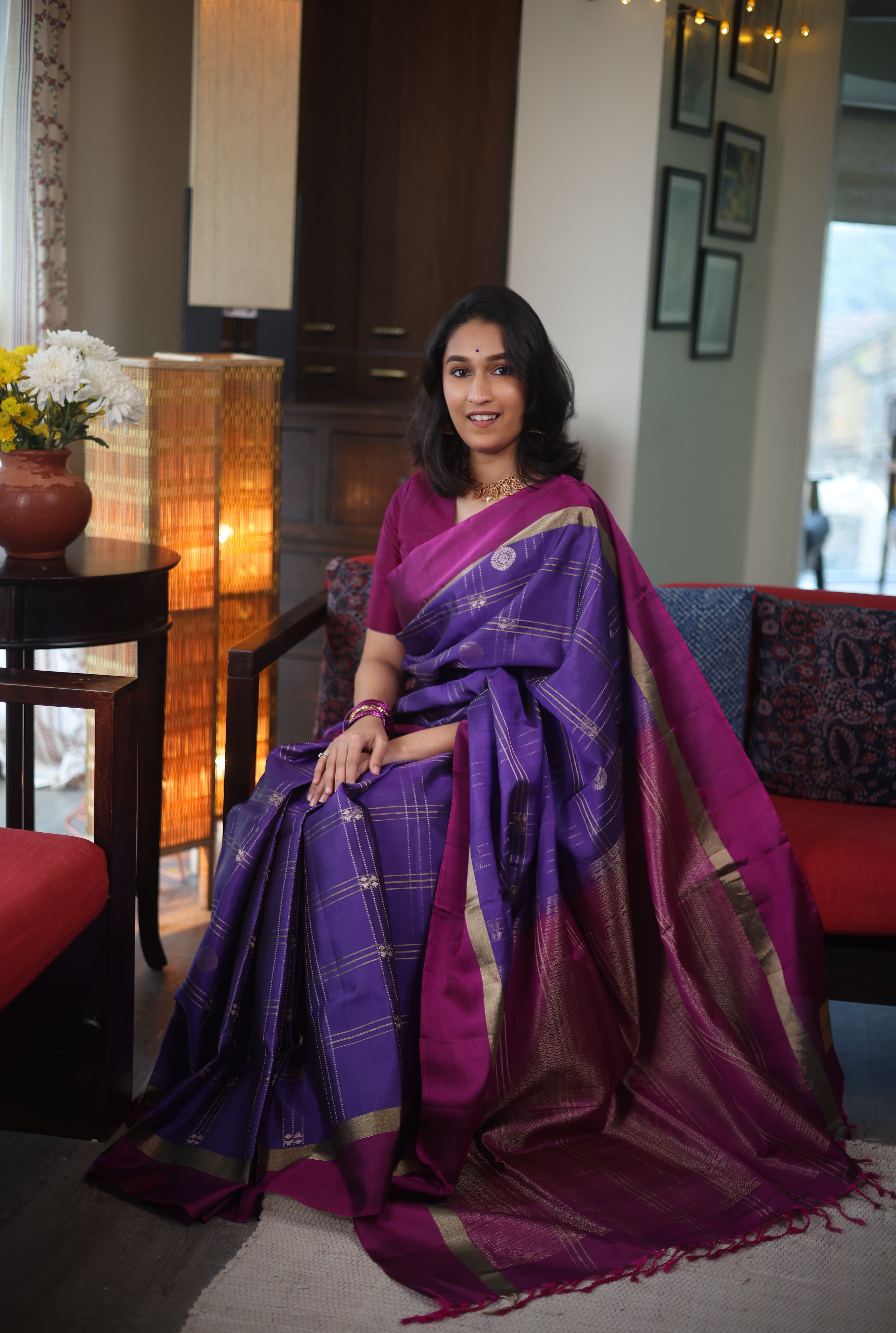 Purple Soft Silk Saree - SRPSSS402