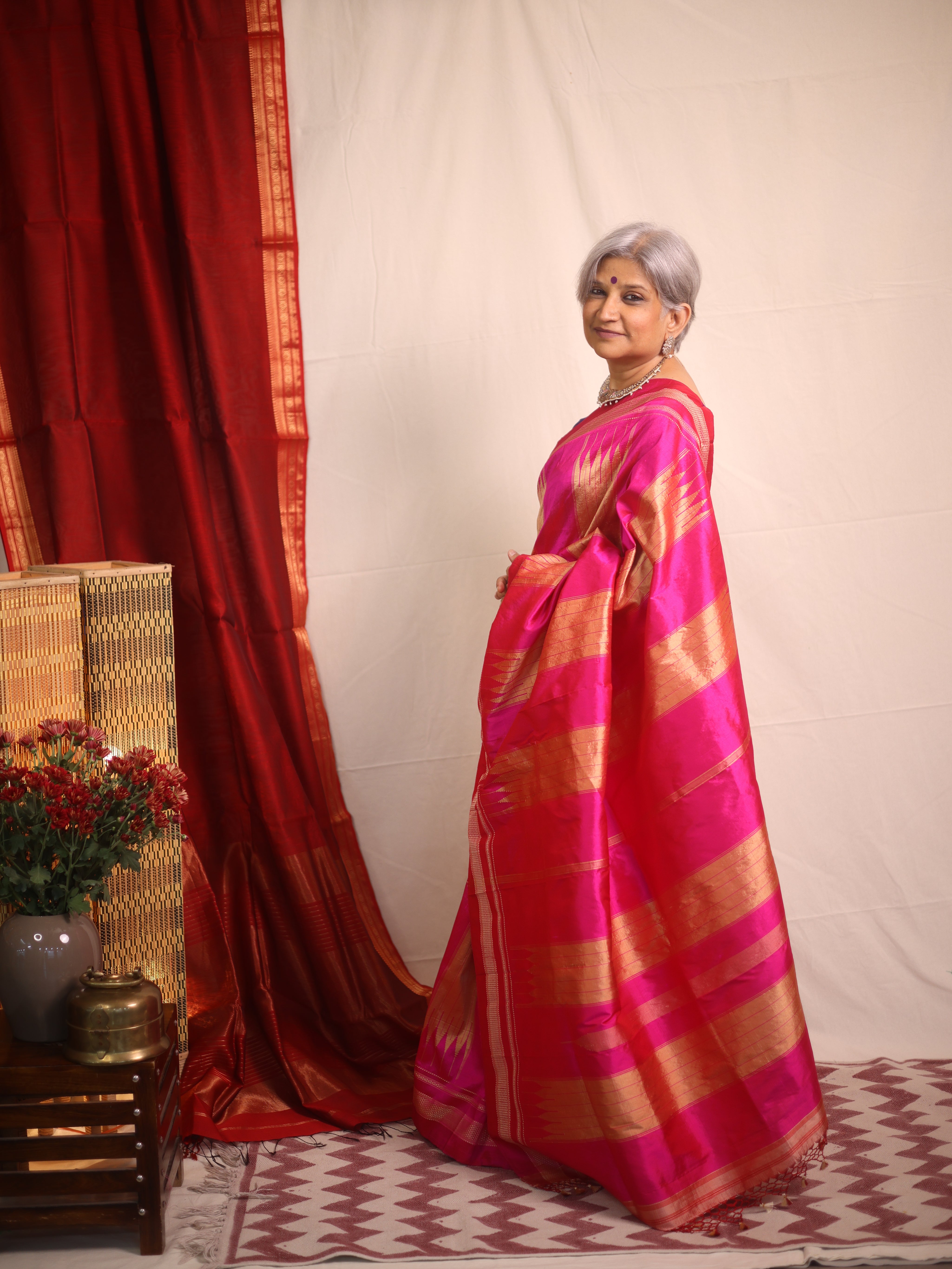 Rani Pink Silk Ilkal Saree  - SRRPSIS182