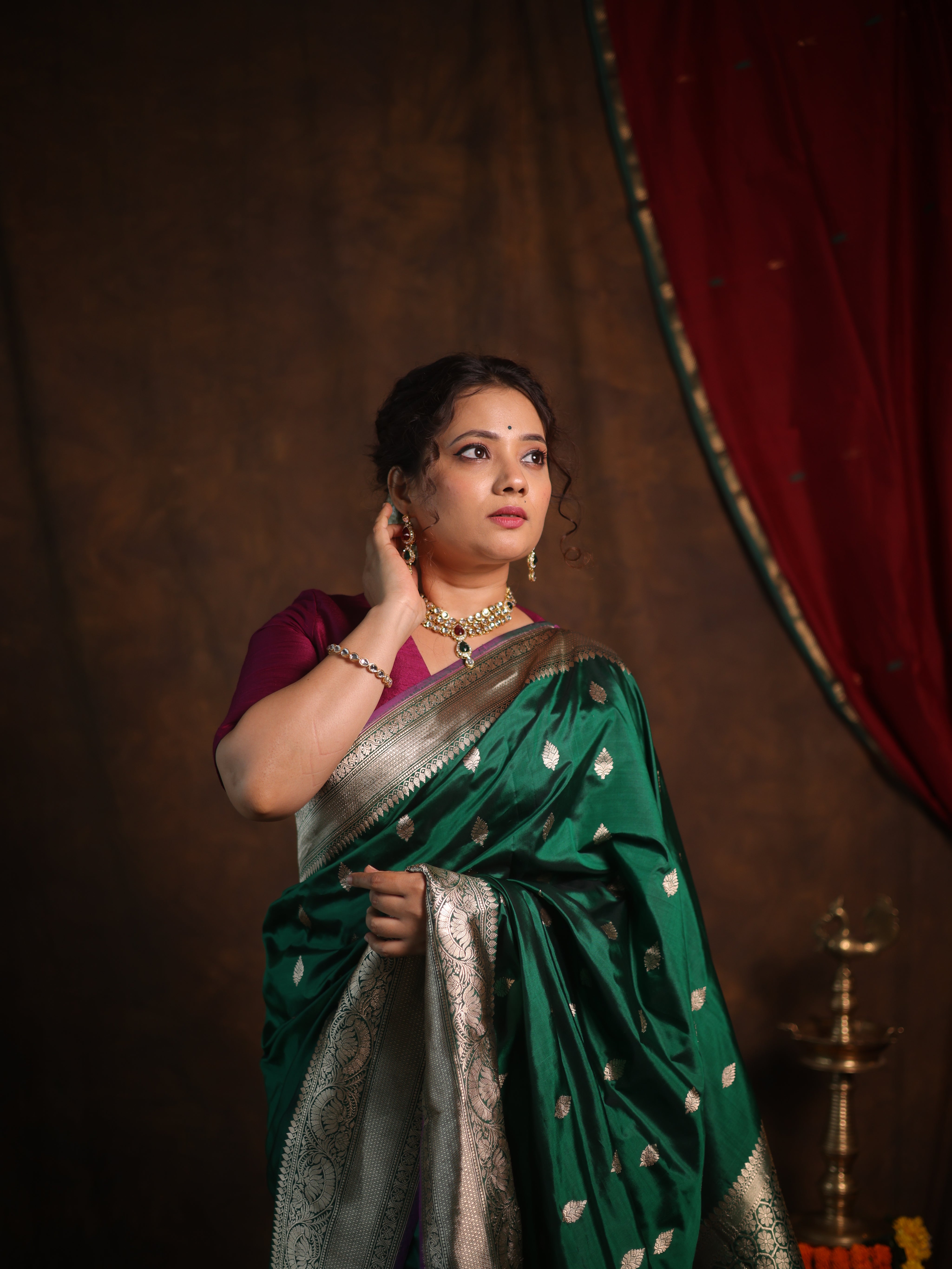 Green Banarasi Silk Saree - SRGBSS901