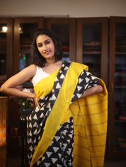 Black Pochampalli Cotton Ikat Saree - SRBPCIS431