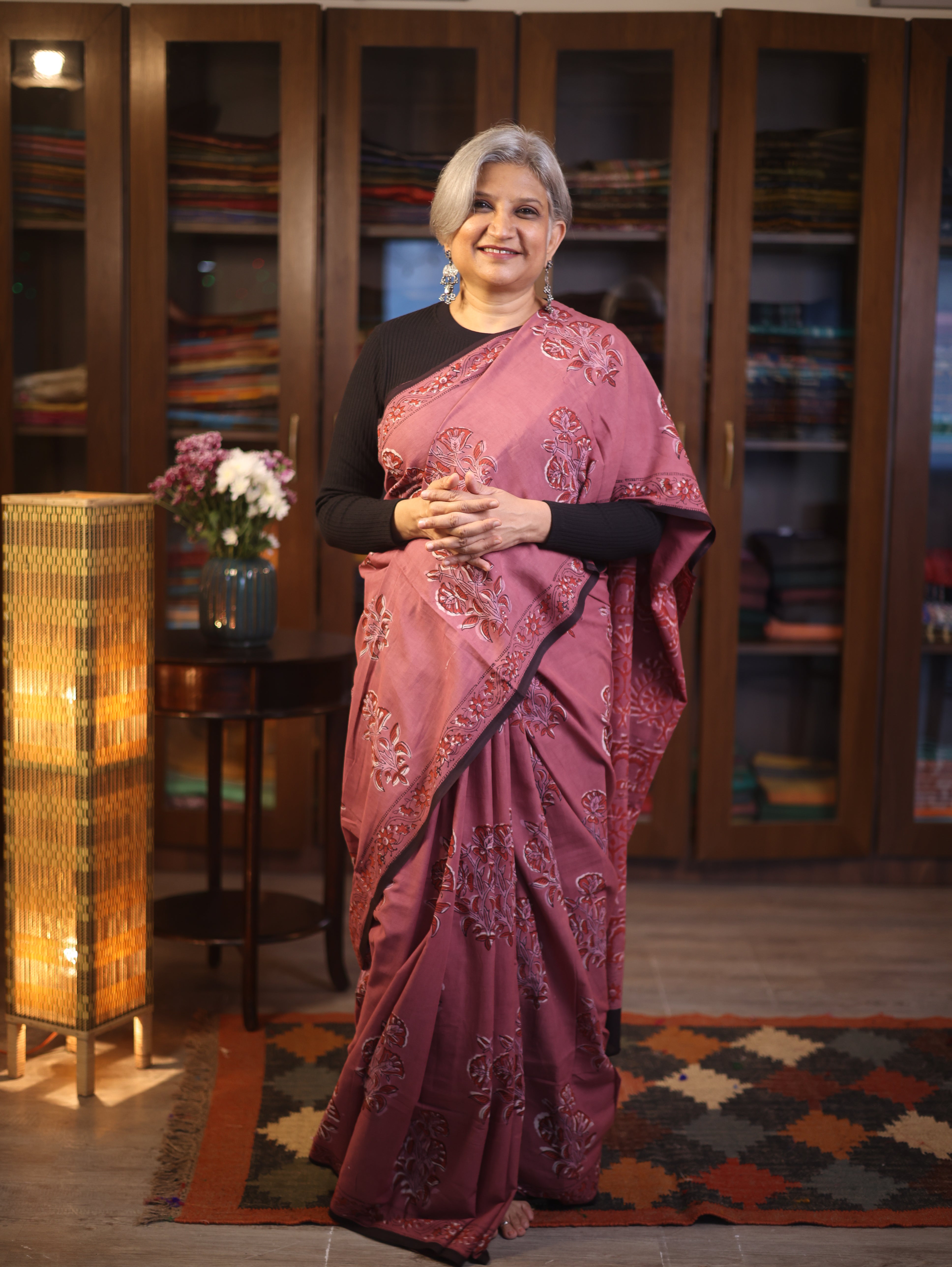 Watermelon Pink HBP Cotton Saree - SRWPCS2519