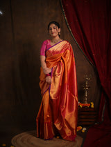 Mango Yellow Gadwal Silk Saree - SRGYGSS594