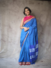 Blue Cotton Ilkal Saree -SRBCIS386